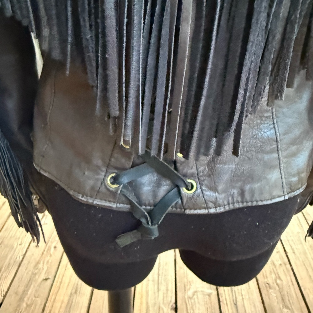 Vintage Dallas Premium Leather USA Made Fringe Western Jacket Removable Liner - Picture 10 of 15